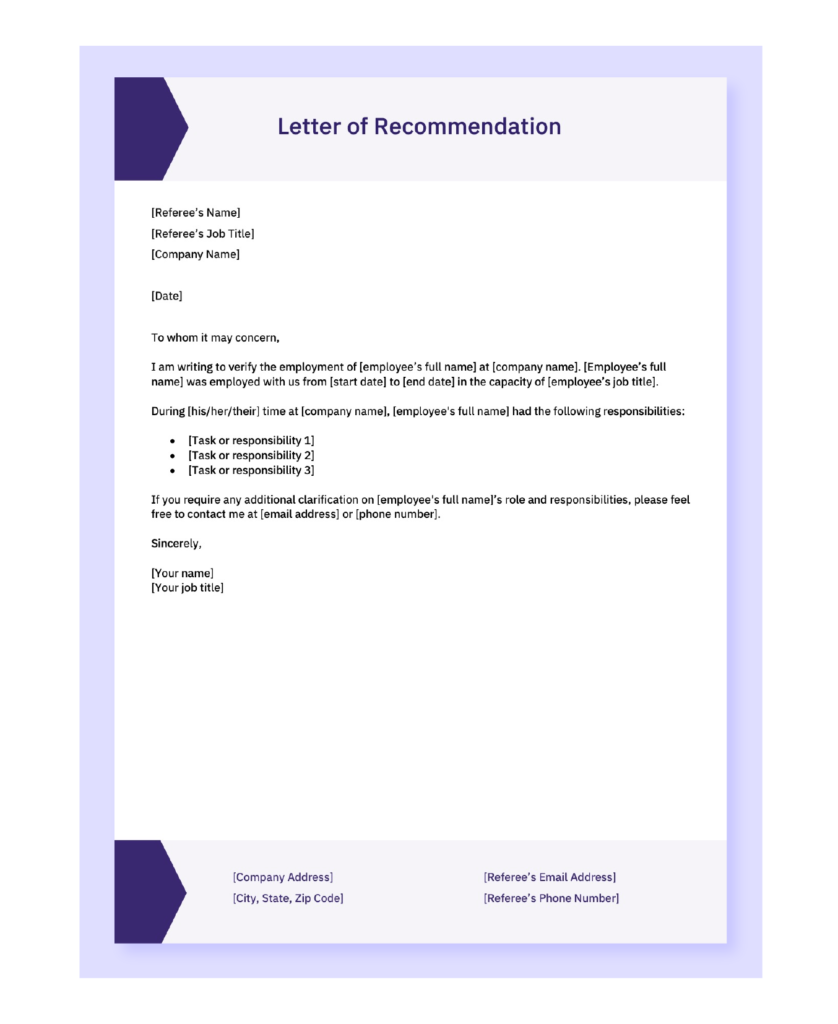 Job Recommendation Letter – Examples & Guide | PostPatra
