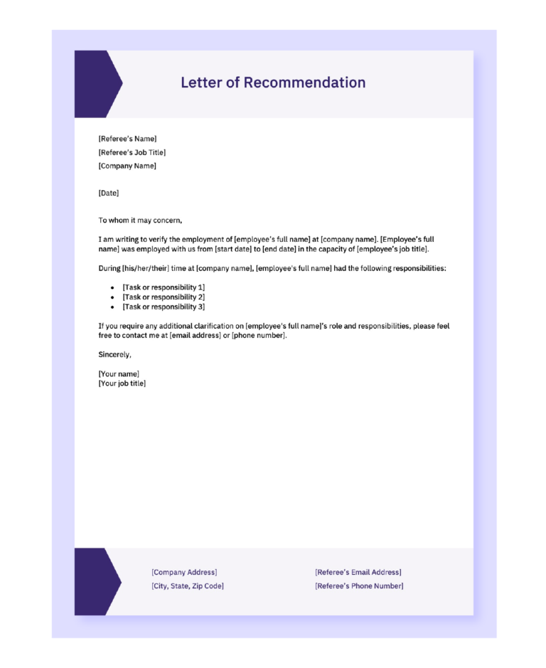 Letter of Recommendation for Employee (With Examples) | PostPatra