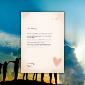 Apology Letter A4 in Beige Salmon Style - Postpatra