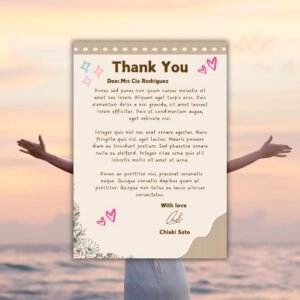 Beige Brown Classic Minimalist Thank You Letter A4 - Postpatra