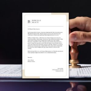 Beige Minimal Professional Business Letterhead A4 - Postpatra