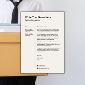 Beige Simple Instructional Resignation Letter - Postpatra