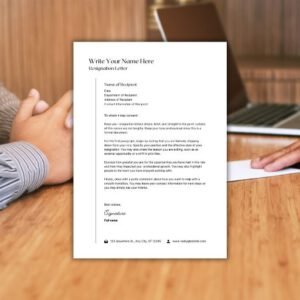 Black White Minimalist Instructional Resignation Letter - Postpatra