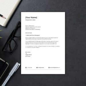 Black White Simple Blank Resignation Letter - Postpatra