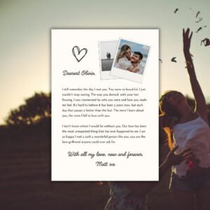 Black & White Simple Cute Photo Frame Valentine Love Letter - Postpatra