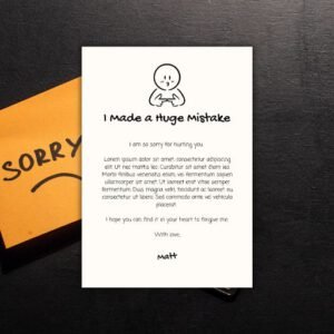 Black & White Simple Modern Handwritten Letter of Apology - Postpatra