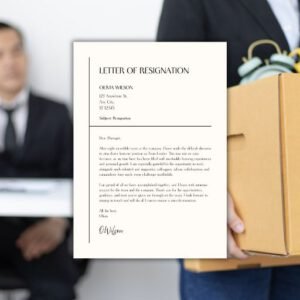 Black & White Simple Modern Professional Formal Letter of Resignation - Postpatra