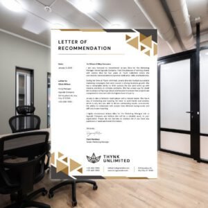 Black and Gold Modern Professional New Job Letter of Recommendation - Postpatra