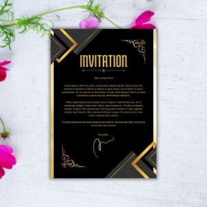 Black and Yellow Simple Invitation Letter - Postpatra