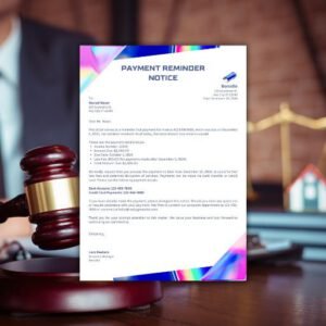 Blue Purple Holographic Simple Payment Reminder Notice Letter - Postpatra