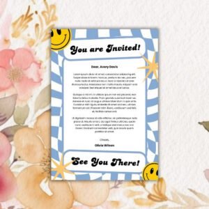 Blue Retro Party Invitation Letter - Postpatra