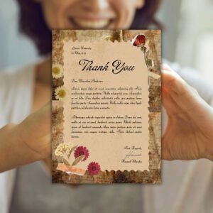 Brown Beige Vintage Aesthetic Scrapbook Thank You Letter A4 - Postpatra