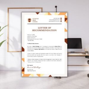 Brown College Geometric Modern Recommendation Letter A4 - Postpatra