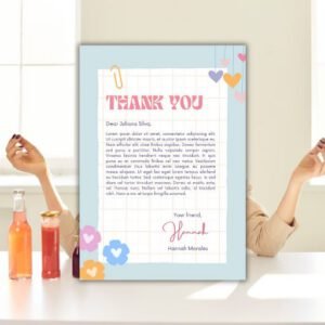 Colorful Flower Love Thank You Letter A4 - Postpatra