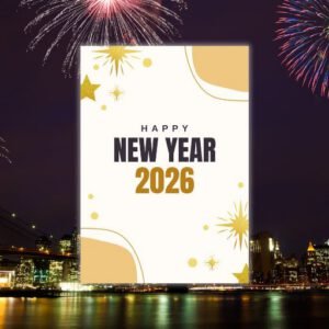 Gold and Cream Elegant Happy New Year (A4) - Postpatra
