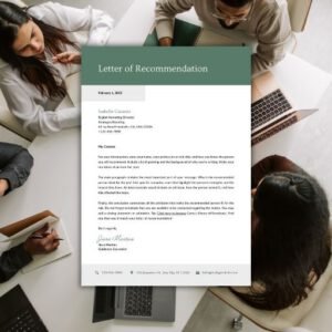 Green Grey Color Blocks Generic Letter of Recommendation - Postpatra