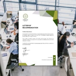 Green and White Modern Simple Minimalist Geometric Recommendation Letter - Postpatra