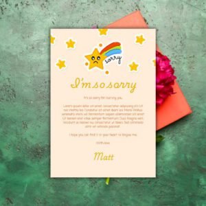Peach Colourful Letter of Apology - Postpatra