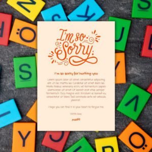 Peach & Red Simple Handwritten Letter of Apology - Postpatra
