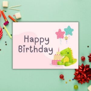Pink Pastel Fun Simple Minimalist Happy Birthday Postcard - Postpatra