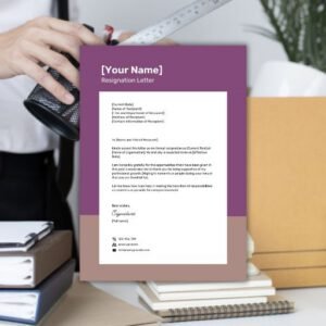 Purple Brown Color Blocks Blank Resignation Letter - Postpatra