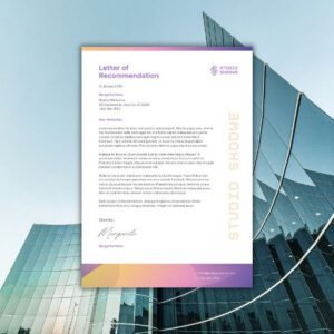 Purple Yellow Gradient Letter of Recommendation A4 - Postpatra