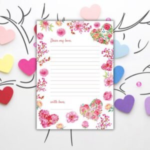 Red Colorful Valentine's Day Love Letters A4 - Postpatra