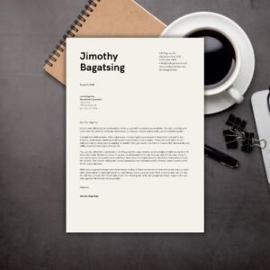 Student Internship Cover Letter in Beige and Black Simple Style - Postpatra
