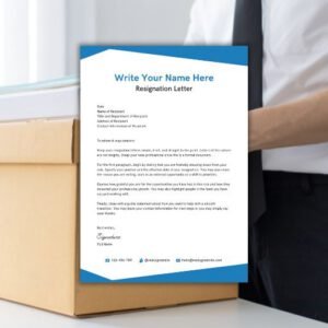 White Blue Simple Instructional Resignation Letter - Postpatra