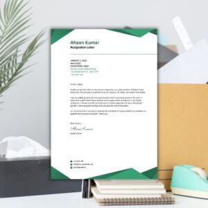 White Green Geometric Sample Resignation Letter - Postpatra