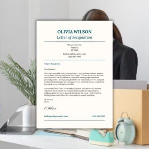White Simple Modern Professional Formal Letter of Resignation - Postpatra