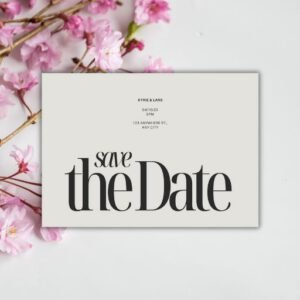 Aesthetic Typography Save the Date Wedding Announcement Postcard - Postpatra