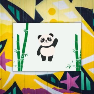 Baby Powder Illustrative Cartoon Panda Postcard - Postpatra