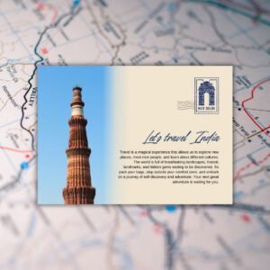 Beige and Blue Modern India Travel Vacation Plans Postcard - Postpatra