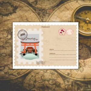 Beige and Orange Vintage Travel Postcard - Postpatra