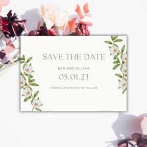 Black and White Modern Save The Date Wedding Invitation Postcard - Postpatra