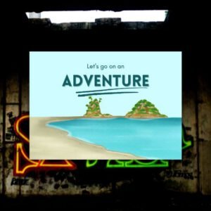 Blue Illustrative Travel Postcard - Postpatra