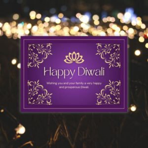 Purple Festive Happy Diwali Postcard - Postpatra