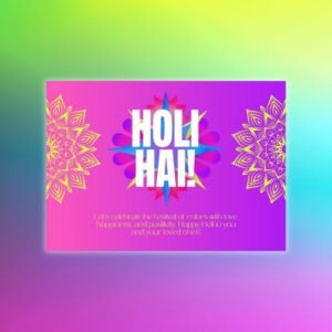 Purple Gradient Happy Holi Greeting Postcard - Postpatra