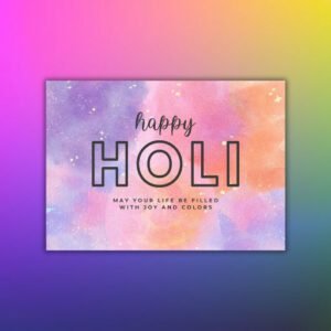 Purple and Pink Watercolor Holi Festival Postcard - Postpatra